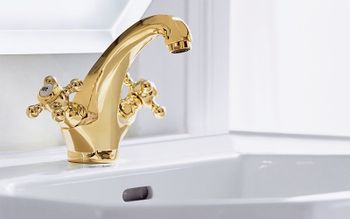 Смеситель для раковины Kludi Adlon 510104520 Золото 23 карат — фото 2, Смесители для раковины