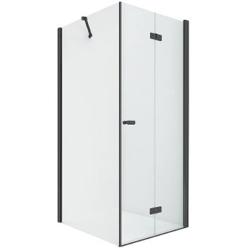 Душевой уголок New Trendy New Soleo Black 70х120 R D-0237A/D-0149B профиль Черный стекло прозрачное — фото 1, Прямоугольные душевые уголки