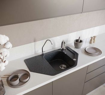 Кухонная мойка Domaci Бьелла DMC-10 DMC-10-308 Черная — фото 4, Кухонные мойки