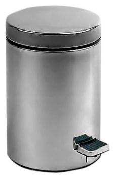 Ведро для мусора Nofer 3 09100.03.B (09100.B) Хром глянцевое — фото 1, Мусорные ведра