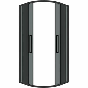 Душевой уголок Grossman Cosmo 100х100 301.K33.02.1010.21.10 профиль Черный матовый стекло тонированное — фото 6, Душевые уголки четверть круга