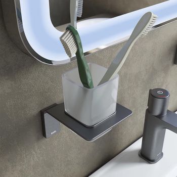 Стакан для зубных щеток Iddis Slide SLIGMG1i45 Графит — фото 3, Стаканы для зубных щеток