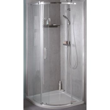 Душевой уголок Jacob Delafon Contra 90x90 L E22R90L-GA профиль Хром стекло прозрачное — фото 1, Душевые уголки четверть круга