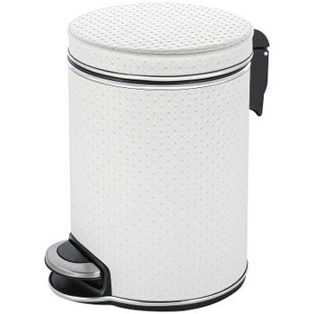 Ведро для мусора Geralis V-PWH-B Punto Белое, кант Хром, 5 л — фото 1, Мусорные ведра