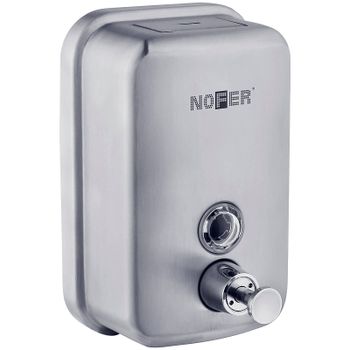 Диспенсер для жидкого мыла Nofer Inox 03001.06.S Матовая нержавеющая сталь — фото 1, Диспенсеры для жидкого мыла