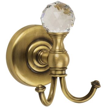 Двойной крючок Migliore Amerida 16563 Бронза с кристаллом Swarovski — фото 1, Крючки для полотенец