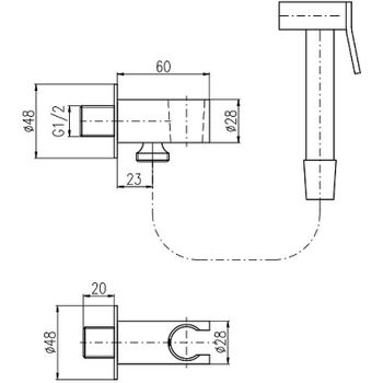 Гигиенический душ Rav Slezak SK0054 Хром — фото 2, Гигиенические души