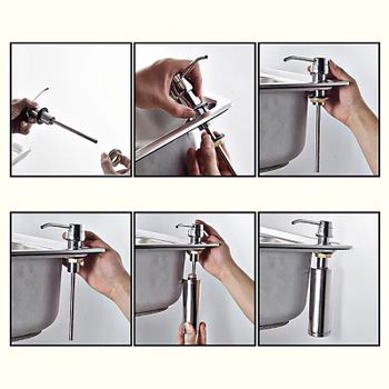 Дозатор для моющего средства Haiba HB405 Хром — фото 8, Дозаторы для кухонных моек