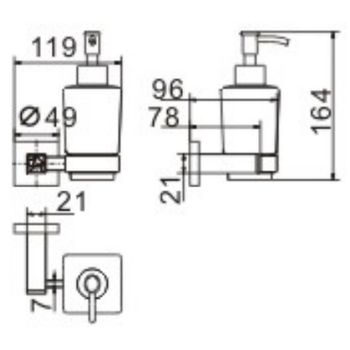 Дозатор для жидкого мыла CeramaLux Venezia 88612-1 Хром — фото 2, Дозаторы