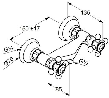 Смеситель для душа Kludi Adlon 516104520 Золото 23 карат — фото 2, Смеситель для душа