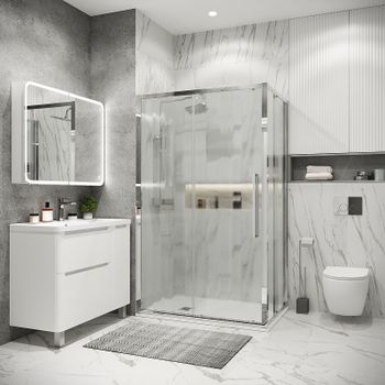 Товар: Душевой уголок Grossman Cosmo 100х70 120.K33.02.1070.10.02 профиль Хром стекло шиншилла - фото 1 Душевой уголок Grossman Cosmo 100х70 120.K33.02.1070.10.02 профиль Хром стекло шиншилла — фото 1, Прямоугольные душевые уголки