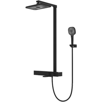 Душевая система Vincea Inspire VSFS-3I13TMB с термостатом Черная матовая — фото 1, Душевые стойки