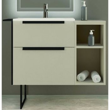 Тумба под раковину Cezares Urban 74 55159 подвесная Spatolato bianco без ножки и боковой полки — фото 1, Тумбы под раковину