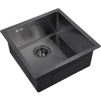 Кухонная мойка ZorG PVD Grafit PVD 4444 GRAFIT Графит — фото 1, Кухонные мойки