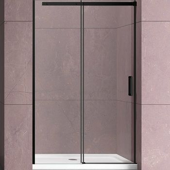 Душевая дверь Vincea Dice 110 VDS-4D110CLB профиль Черный стекло прозрачное — фото 1, Раздвижные душевые двери