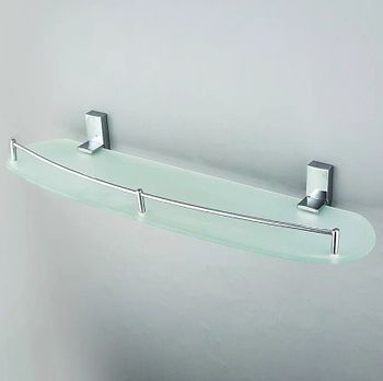 Стеклянная полка Frap F18 F1807 Хром — фото 3, Полки для ванной и душа