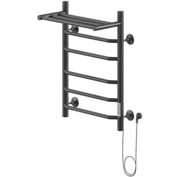 Электрический полотенцесушитель Ника Way-3 60/40 с полкой Черный матовый — фото 1, Электрические полотенцесушители