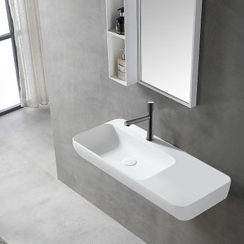 Смеситель для раковины Vincea Groove VBF-4G1GM Вороненая сталь — фото 3, Смесители для раковины