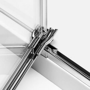 Душевой уголок New Trendy Avexa Chrome 90х90 R EXK-1472 профиль Хром стекло прозрачное — фото 9, Квадратные душевые уголки