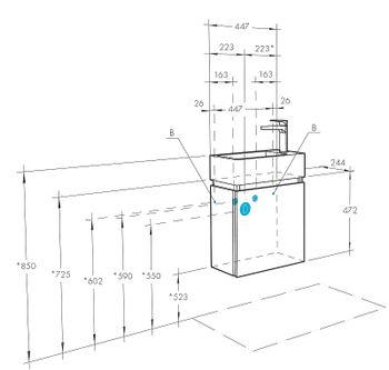 Тумба под раковину Aquaton Эклипс М 45 L 1A172801EK49L подвесная Белый Эбони светлый — фото 7, Тумбы под раковину