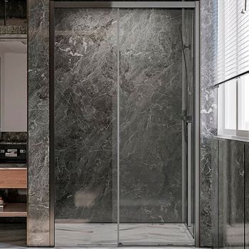 Душевая дверь Veconi Premium Trento PTD-30GR 150 PTD30-GR-150-01-C4 профиль Брашированный графит стекло прозрачное — фото 1, Раздвижные душевые двери