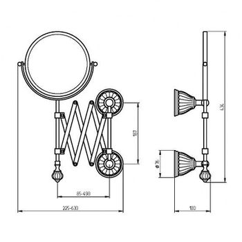 Косметическое зеркало Migliore Olivia 17521 Золото Белое — фото 2, Косметические зеркала