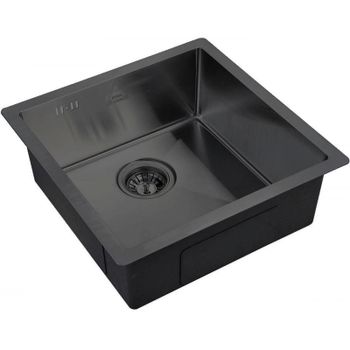 Кухонная мойка ZorG Steel Hammer 44 SH 4444 GRAFIT Графит — фото 1, Кухонные мойки