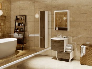 Тумба под раковину Aquaton Капри 60 1A230101KPDB0 подвесная Таксония темная — фото 7, Тумбы под раковину