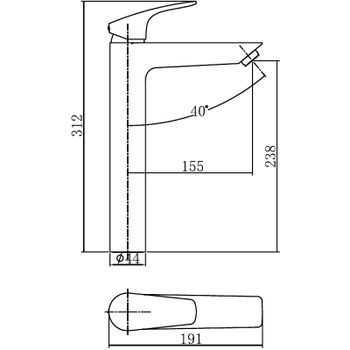 Смеситель для раковины Aquanet Static AF330-11B 261821 Черный матовый — фото 2, Смесители для раковины