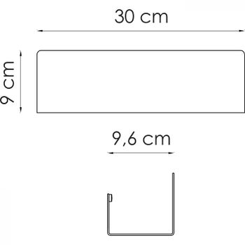 Металлическая полка WasserKRAFT Elbe K-7215 Черная матовая — фото 3, Полки для ванной и душа