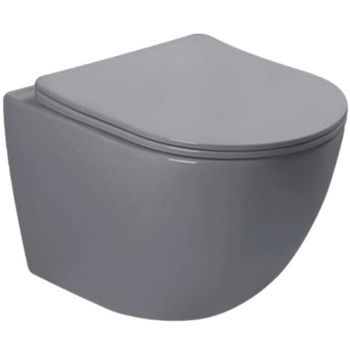 Унитаз SantiLine SL-5005MG подвесной Серый матовый с сиденьем Микролифт — фото 1, Подвесные унитазы