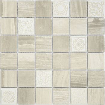 Мозаика Caramelle mosaic Art Stone Art Travertino Silver MAT 30x30 см — фото 1, Мозаика