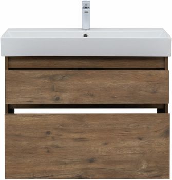 Тумба под раковину Aquanet Nova Lite 85 249954 подвесная Дуб рустикальный — фото 3, Тумбы под раковину