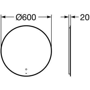 Зеркало Roca Luna 60 ZRU9307557 с подсветкой с сенсорным выключателем — фото 8, Зеркала в ванную комнату