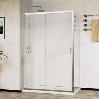 Душевой уголок Vincea City 110x90 VSR-5CT9011CL профиль Хром стекло прозрачное — фото 1, Прямоугольные душевые уголки