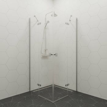 Душевой уголок Triton Дельта-Хром 90х90 Щ0000054216 профиль Хром стекло прозрачное — фото 1, Квадратные душевые уголки