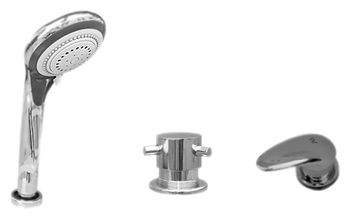 Смеситель на борт ванны Rav Slezak Dunaj D464.5/NP2/570 хром, большая пробка — фото 1, Смесители на борт ванны