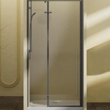 Душевая дверь Vincea Slim-N 90 VDPH-5SN900CLGM профиль Вороненая сталь стекло прозрачное — фото 2, Распашные душевые двери