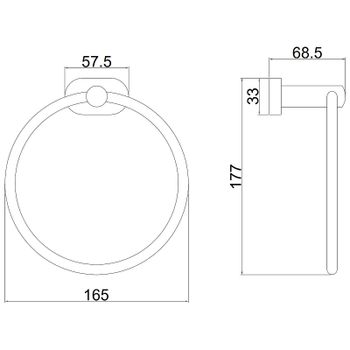 Кольцо для полотенец Belz B901 B90104 Черное матовое — фото 2, Полотенцедержатели