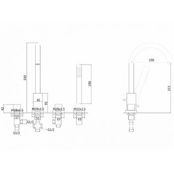 Смеситель на борт ванны Abber Wasser Kreis AF8113G Золото матовое — фото 3, Смесители на борт ванны