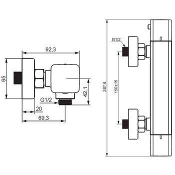 Смеситель для душа Damixa Gala 536000000 с термостатом Хром — фото 4, Смеситель для душа