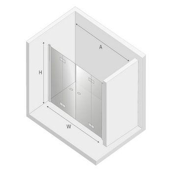 Душевая дверь New Trendy New Soleo Chrome 150 D-0259A профиль Хром стекло прозрачное — фото 7, Складные душевые двери