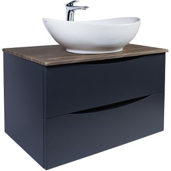 Тумба под раковину Bond Cube 80 T09807 подвесная Серая матовая Дуб — фото 10, Тумбы под раковину