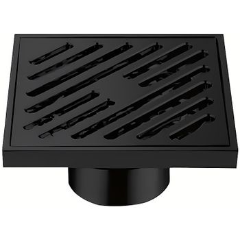 Душевой трап Gappo G81050-6 с решеткой Черный матовый — фото 1, Трапы для душа