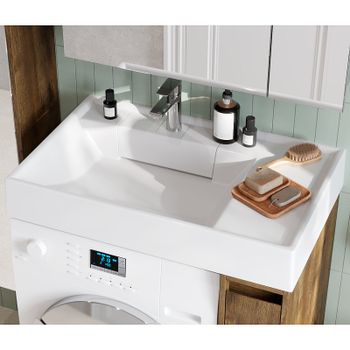 Тумба под раковину Aquaton Лондри 80 1A267101LHDR0 Дуб Рустикальный без фасада — фото 11, Тумбы под раковину