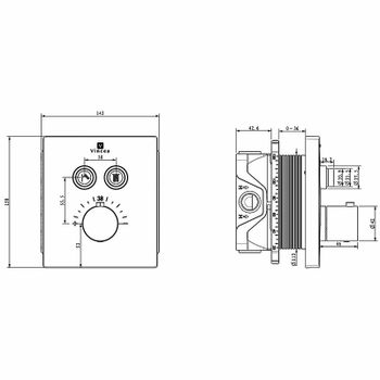 Душевая система Vincea Inspire VSFW-3I21T1RCH с термостатом Хром — фото 13, Встраиваемые душевые комплекты