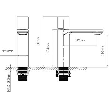 Смеситель для раковины Vincea Vogue VBF-4V3MB Черный матовый — фото 3, Смесители для раковины