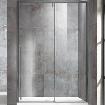 Душевая дверь Vincea Lugano 130 VDS-1L130CLGM-1 профиль Вороненая сталь стекло прозрачное — фото 1, Раздвижные душевые двери