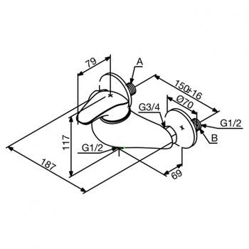 Смеситель для душа Damixa Space 102000000 Хром — фото 2, Смеситель для душа