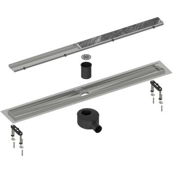 Душевой лоток Timo Drain System 60 DS230206/01 с решеткой Сатин / под плитку — фото 1, Душевые лотки